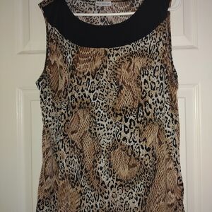 Bleeker And McDougal Animal Print Blouse Size XL‎